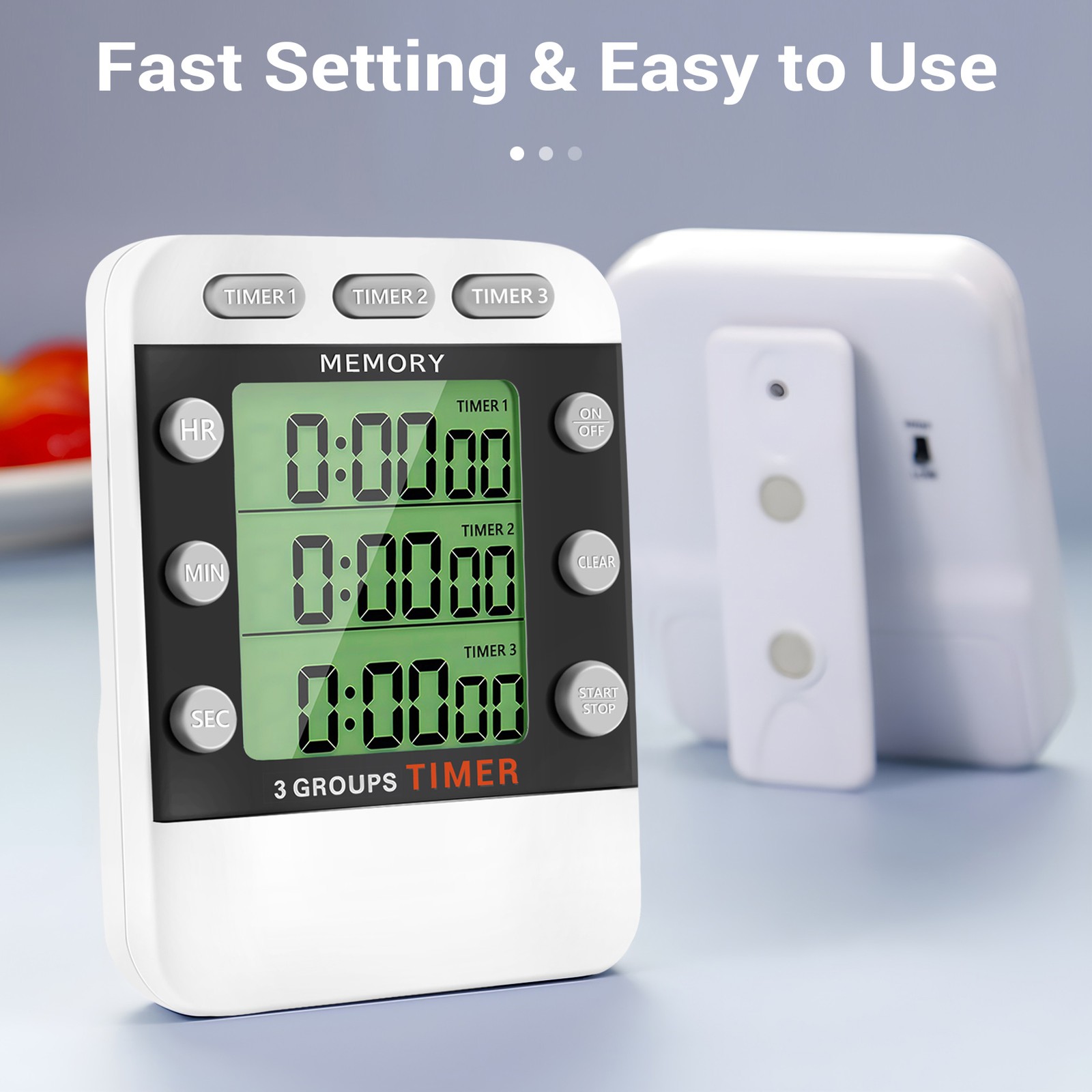 Digital Dual Kitchen Timer, 3 Channels Count /Down Timer, Triple Cooking7077 gallery