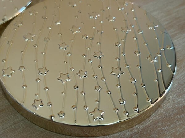 BATH & BODY WORKS CANDLE LIDS ONLY DECORATIVE RAISED SILVER STARS PATRIOTIC STAR gallery