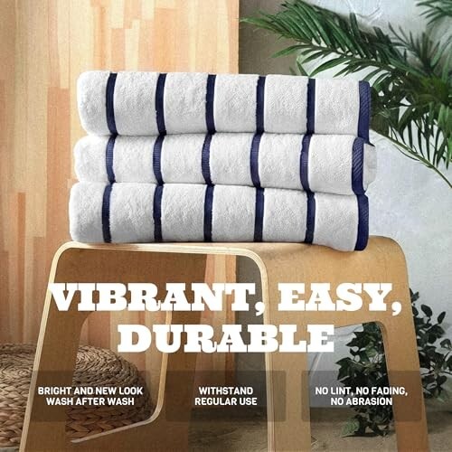 Cotton Pool Towels X Large 35 x 70 Inches, Ultra Absorbent Low Lint Stripe 3/Pk gallery