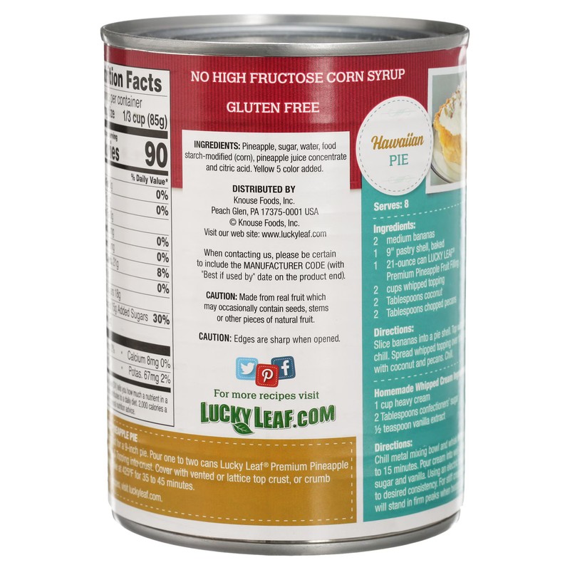 Lucky Leaf Pineapple Pie Filling 21 oz 2 Pack gallery