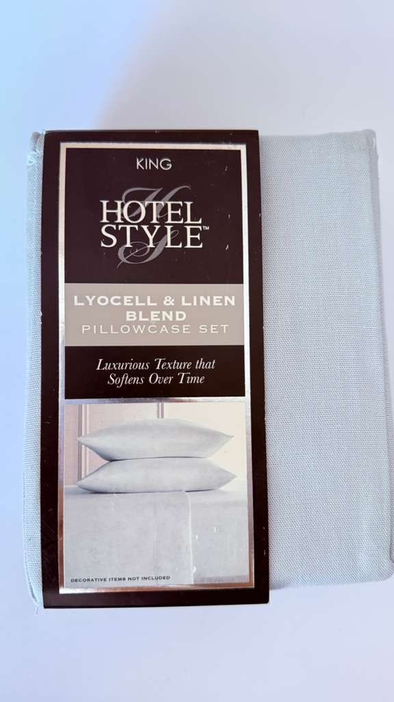 King Hotel Style Lyocell & Linen Blend Pillowcase Set Ivory Cream Luxury Bedding gallery