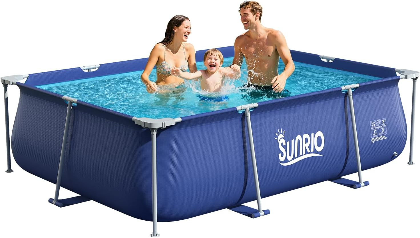 Metal Pro 8'3" X 5' X 26" Rectangle Pool Durable Steel Frame above Ground Pool f gallery