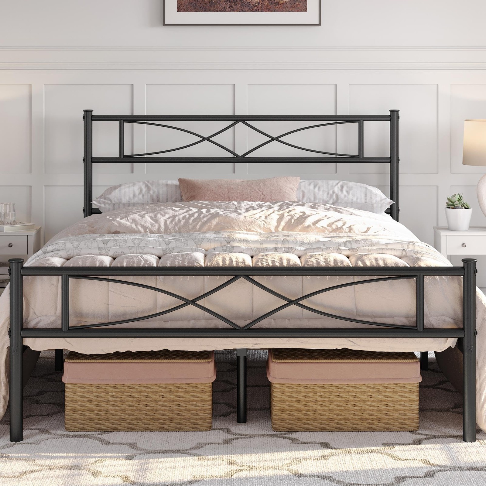 Metal Full Size Bed Frame, Platform Bed Frame,NO Box Spring Needed,Easy Assembly gallery