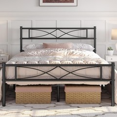 Metal Full Size Bed Frame, Platform Bed Frame,NO Box Spring Needed,Easy Assembly