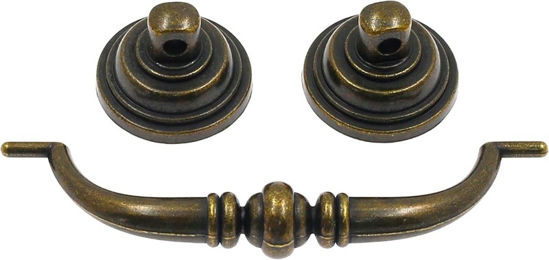 8PCS Antique Bronze Bail Drawer Pull Handles 3.5" Hole Cabinet Dresser Hardware gallery