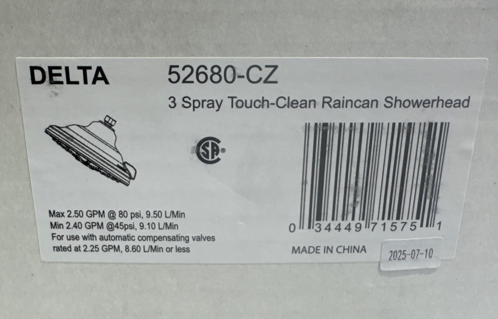 Delta 52680 2.5 GPM Contemporary 8-1/2"W Multi Function Shower - Bronze gallery