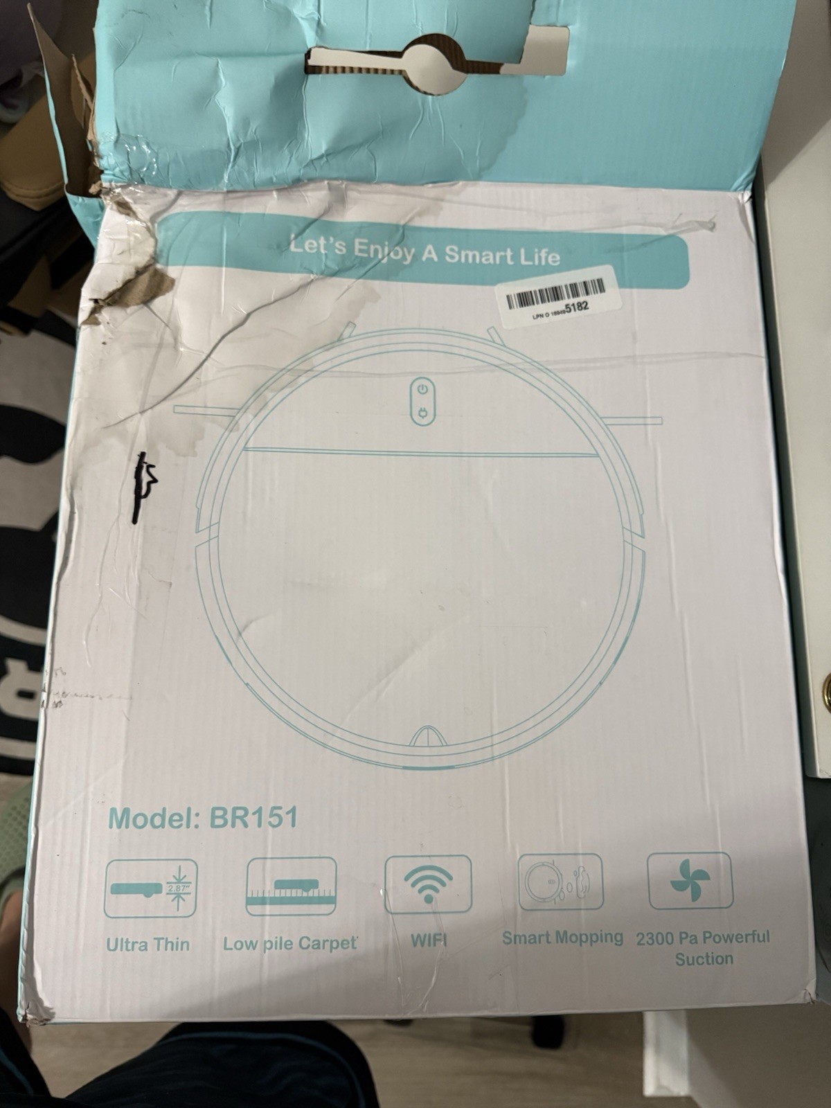 BR151 Robot Vacuum Cleaner w/ Dock, Adapter, Filter & Box Powers On gallery