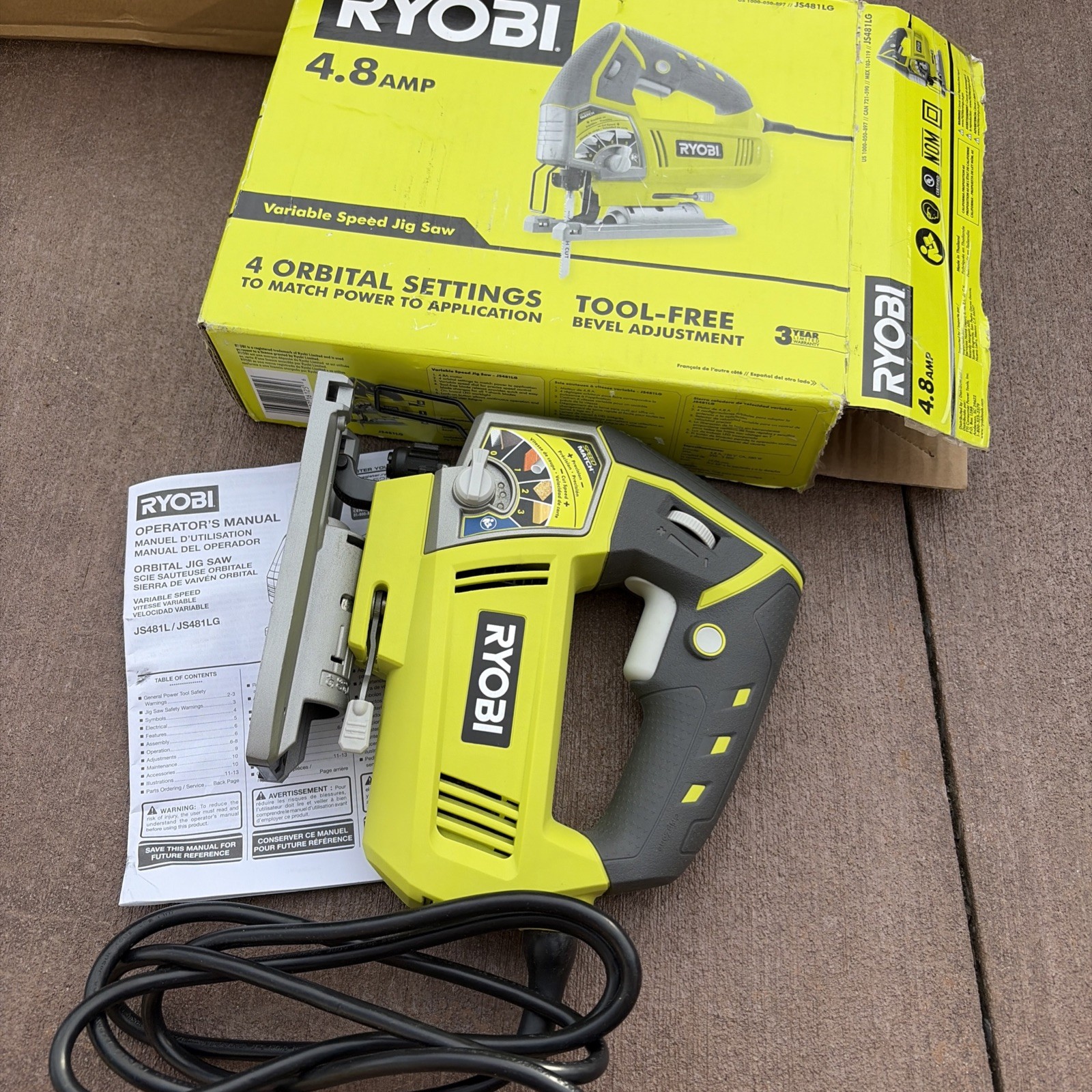 Ryobi JS481LG 4.8Amp Variable Speed Jig Saw Free Shipping gallery