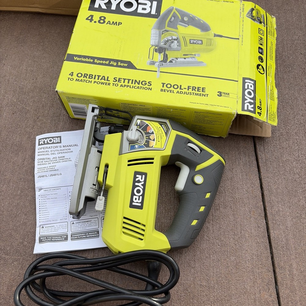 Ryobi JS481LG 4.8Amp Variable Speed Jig Saw Free Shipping