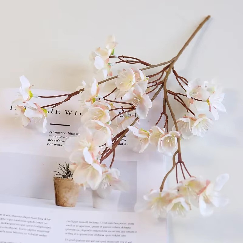 Artificial Peach Blossom Faux Silk Flowers 41cm / 16in Home Wedding Decor gallery