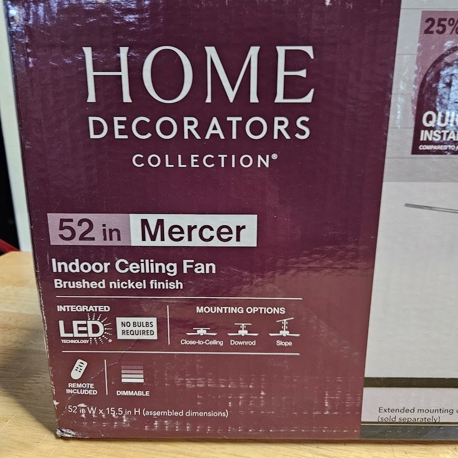Home Decorators Collection Mercer 52 in. Integrated LED Indoor Ceiling Fan gallery