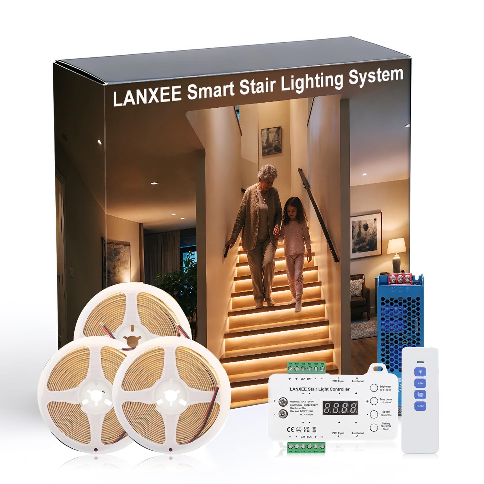 Motion Stair Light for Indoor, No Wiring Required 40 inches Long COB Stair Li... gallery
