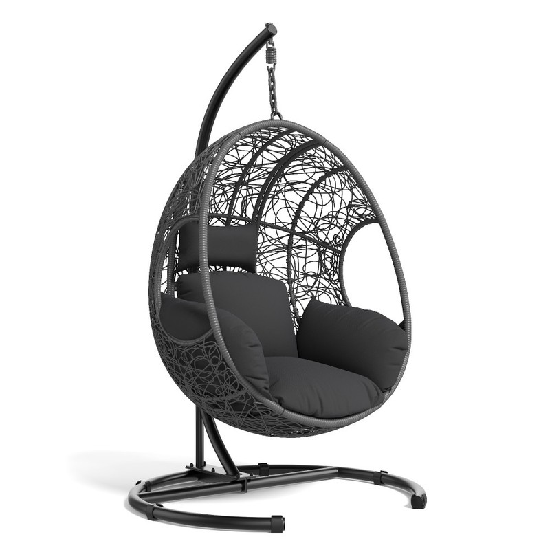 Extra Wide 42" U-Base Hanging Egg Chair, 400lb Patio Swing with Cushion gallery