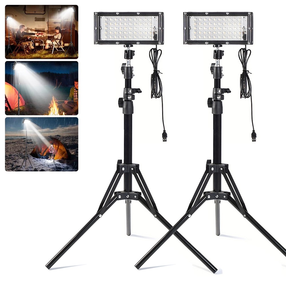 2pcs Adjustable 22000 Lumen LED Work Lights with Foldable Tripod Stand 6500K gallery