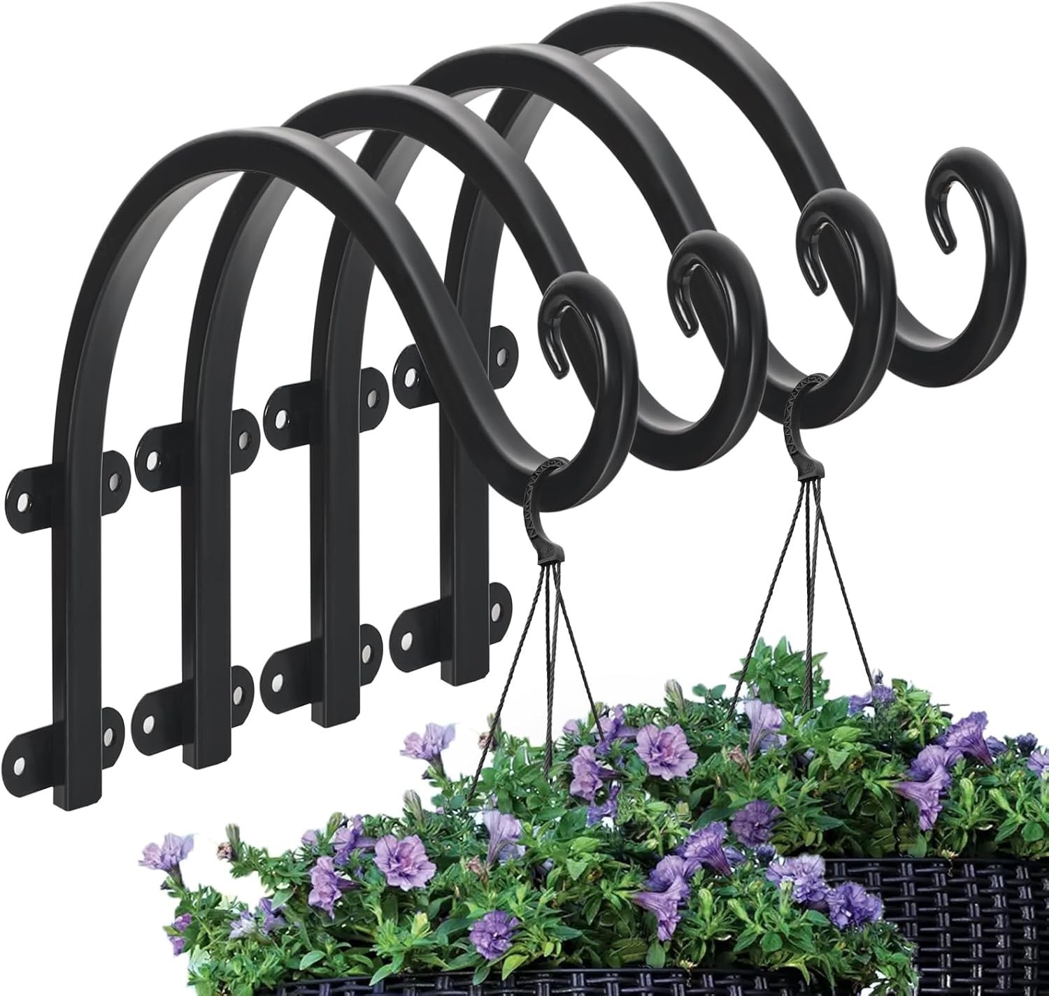 4 Pack 12Inch Plant Hanger, Sturdy Hanging Plant Bracket Hooks Outdoor gallery