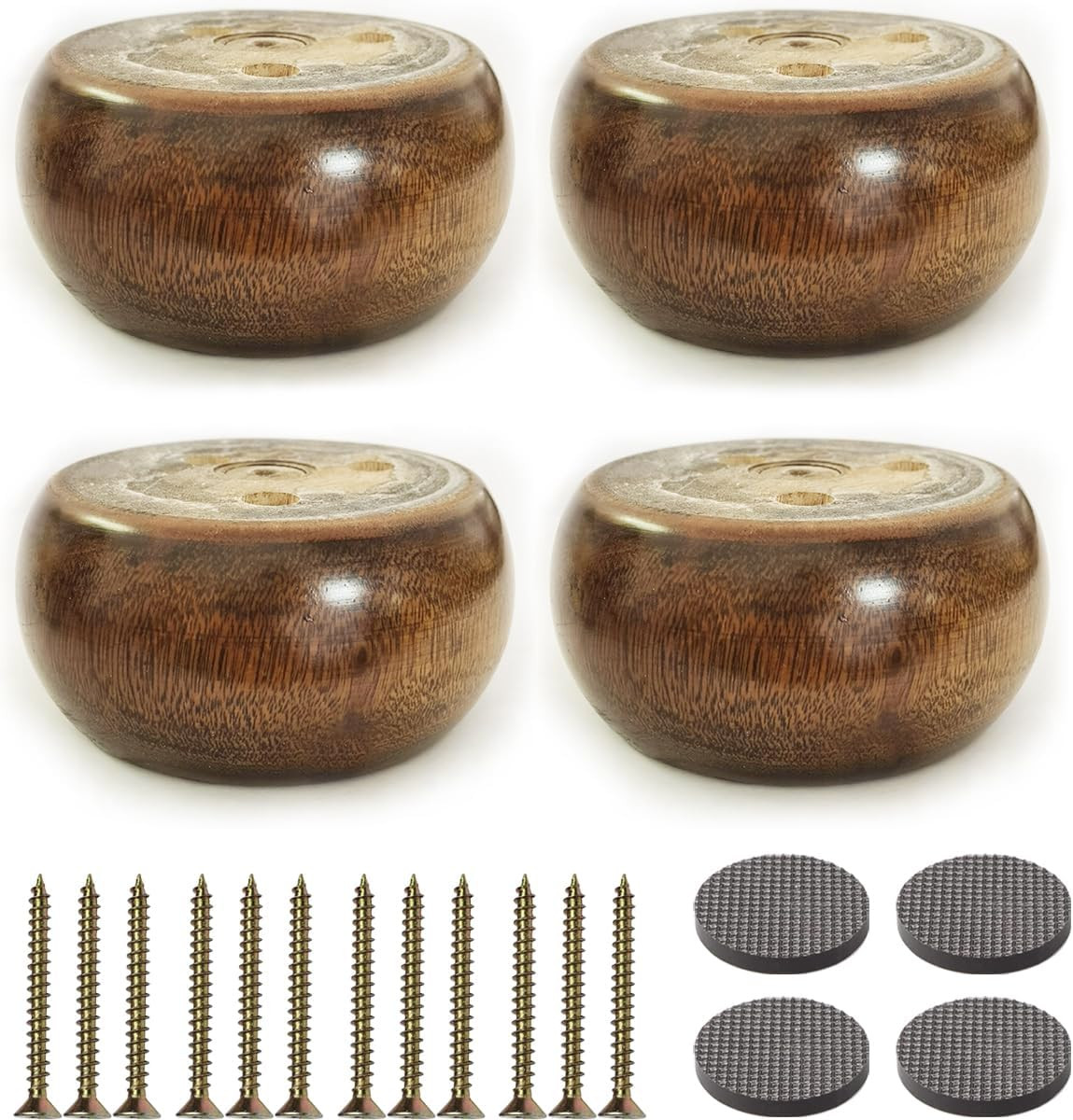 2 Inch High Wooden Sofa/Bed Riser Round Shaped Wood Furniture Legs/Couch Legs... gallery