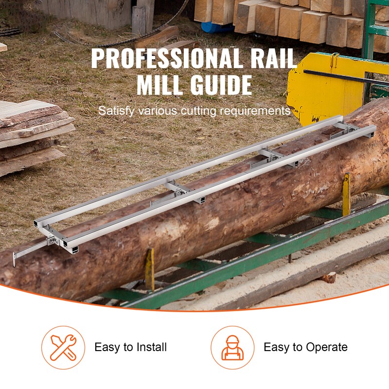 VEVOR Rail Mill Guide System 9 ft Chainsaw Milling Rail Guide 4 Crossbar Kits gallery