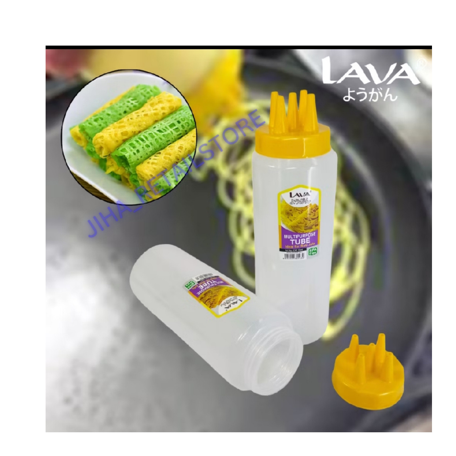 2x Five Tip Squeeze Bottle Roti jala Malaysian Crepes 700ml BPA FREE gallery