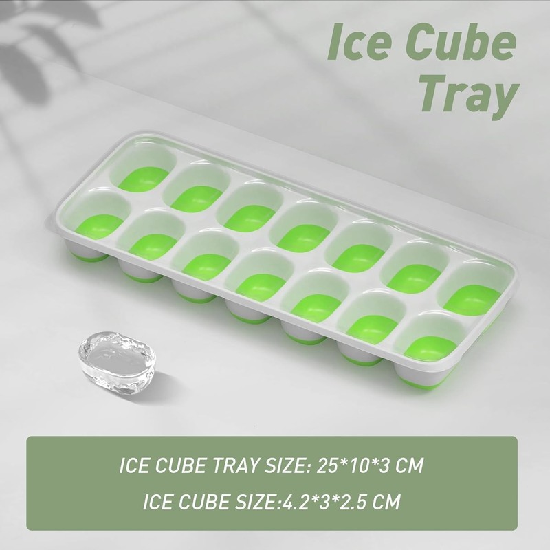 4‑Pack Ice Cube Trays with Lids, 56‑Cube Total Stackable Freezer Ice Trays, gallery
