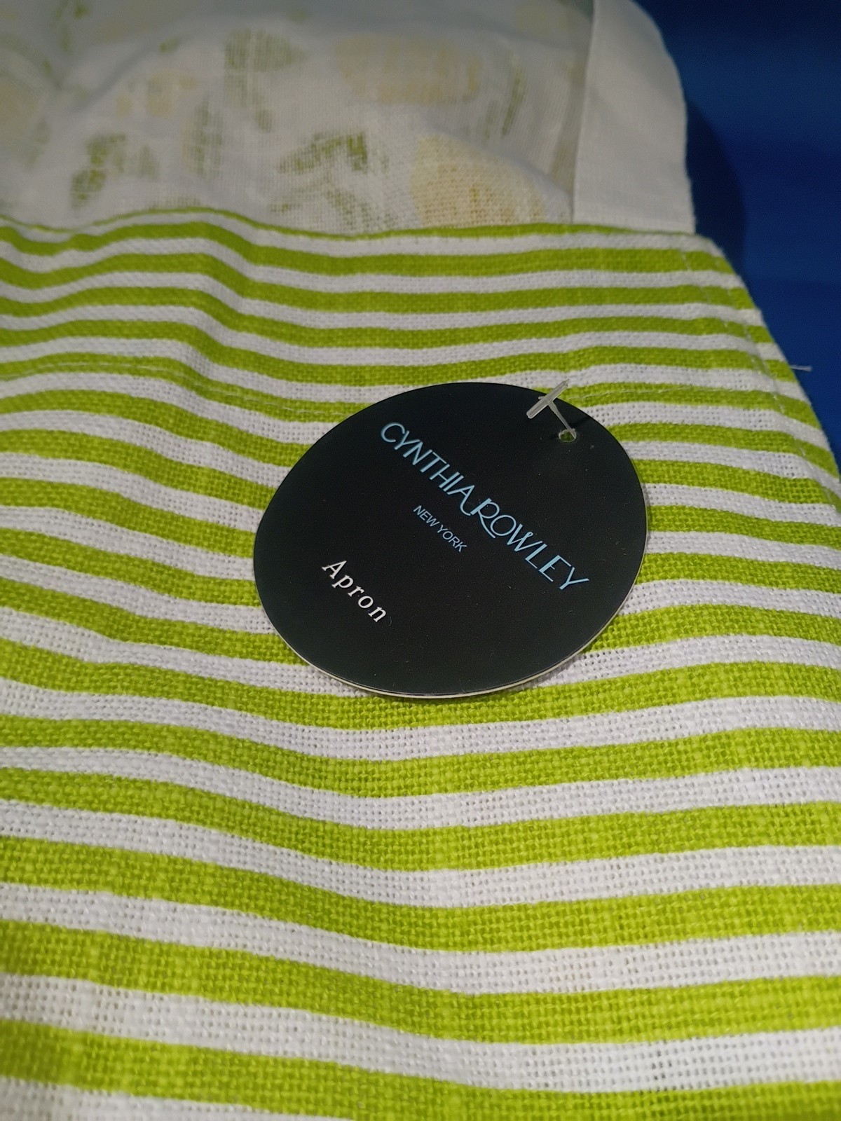 Cynthia Rowley New York Kitsch Apron Green , Yellow, White , Lemon Print , New gallery