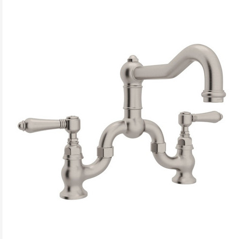 ROHL Acqui A1420LMSTN-2 Open Box Satin Nickel Bridge Luxury Kitchen Faucet gallery