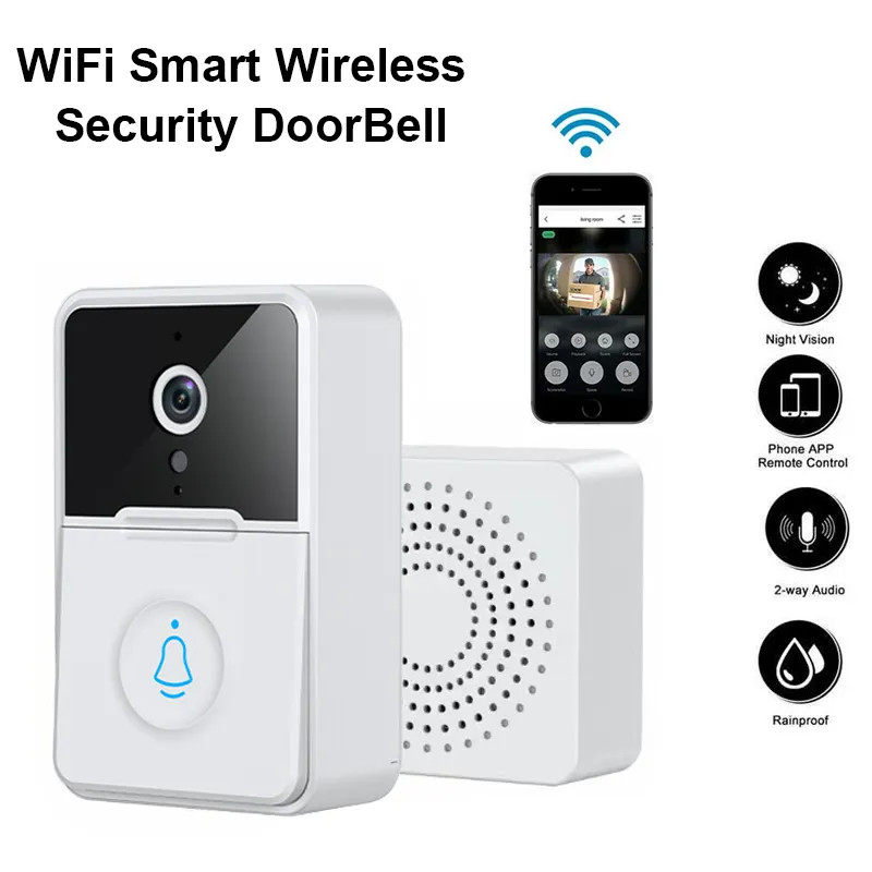 Wireless Security Smart WiFi Doorbell Intercom Video Camera Door Ring Bell Chime gallery