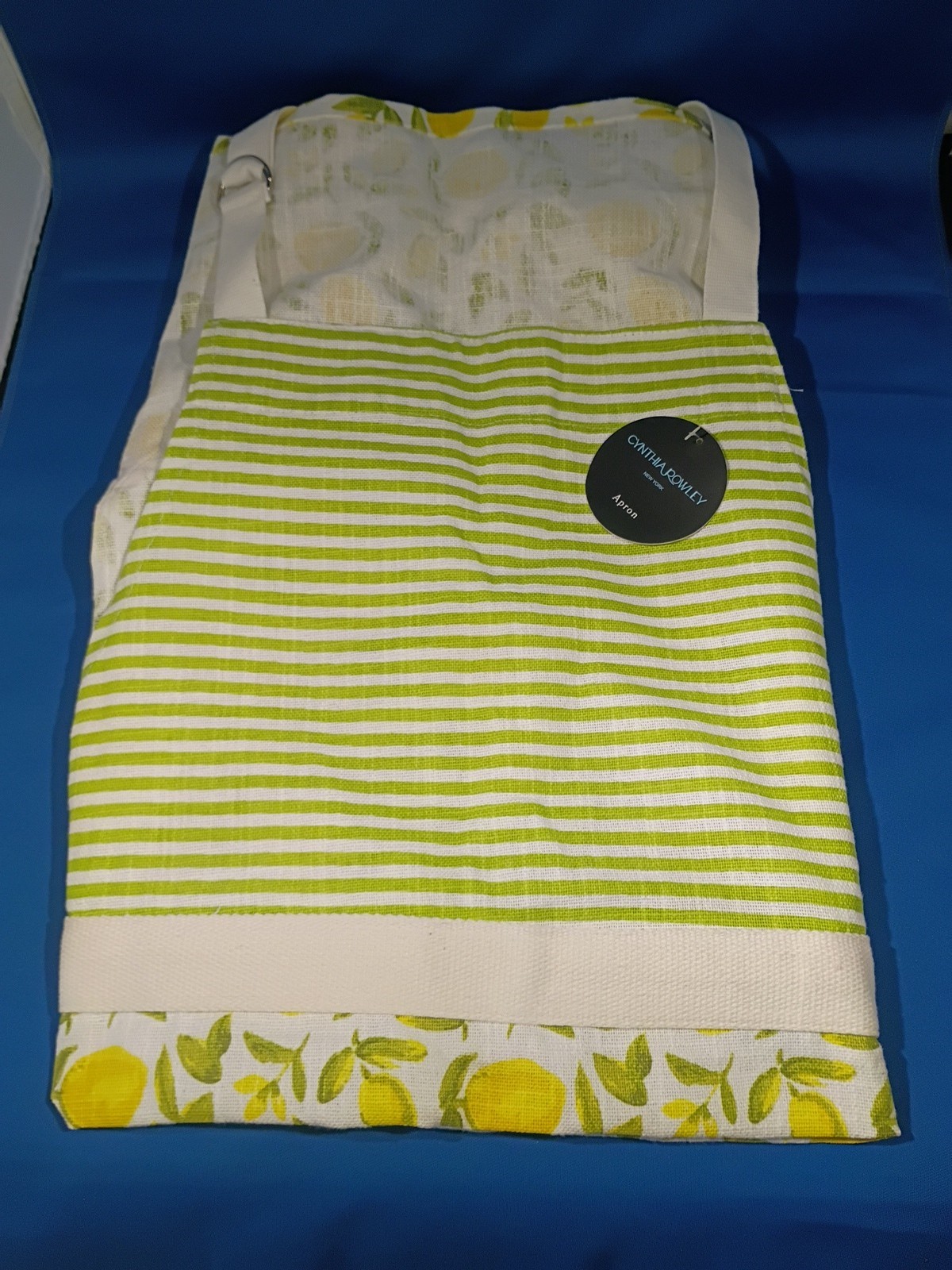 Cynthia Rowley New York Kitsch Apron Green , Yellow, White , Lemon Print , New gallery