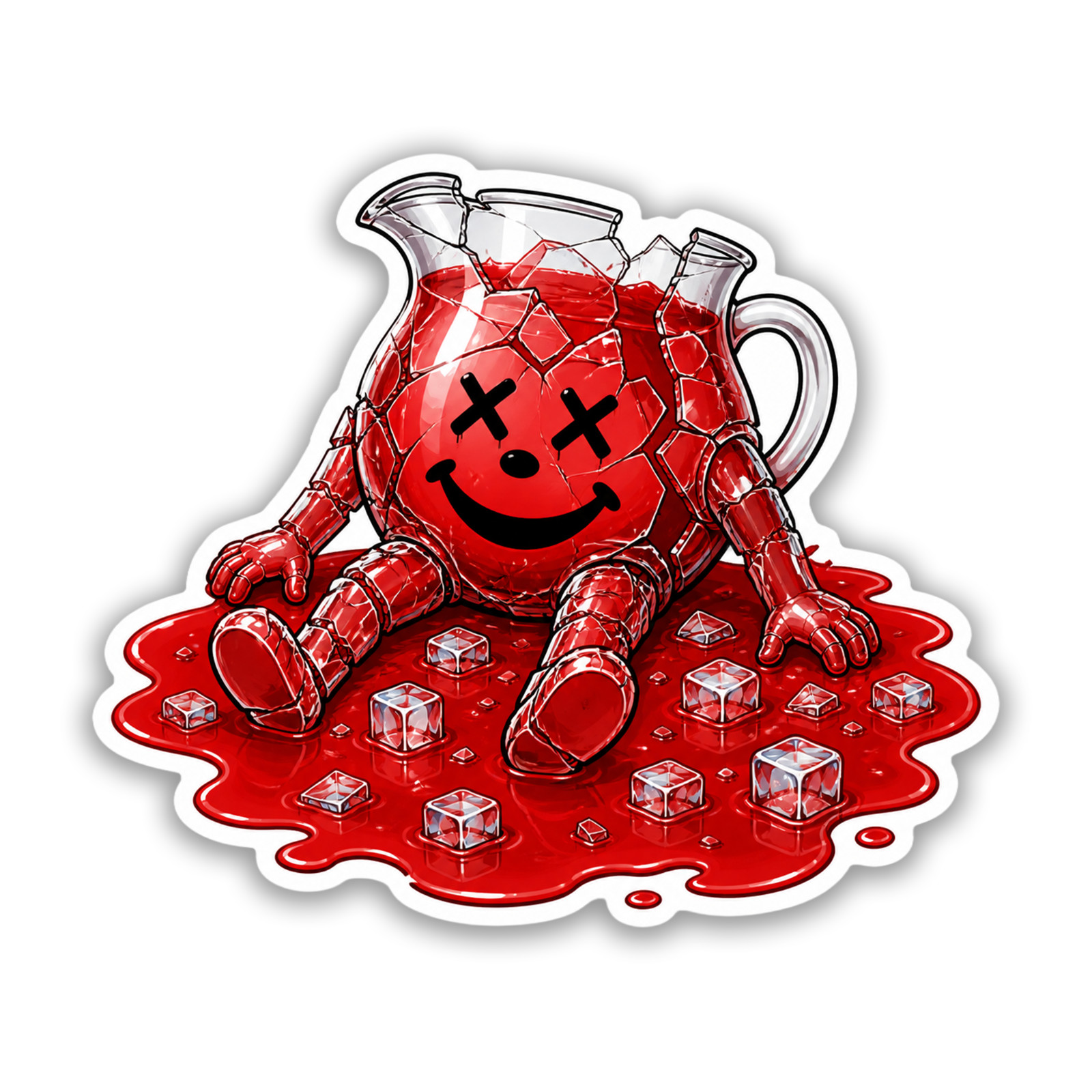 Dead KoolAid Man Sticker 4 Inch Vinyl Decal Adult Humor Tumbler Planner Vehicle gallery
