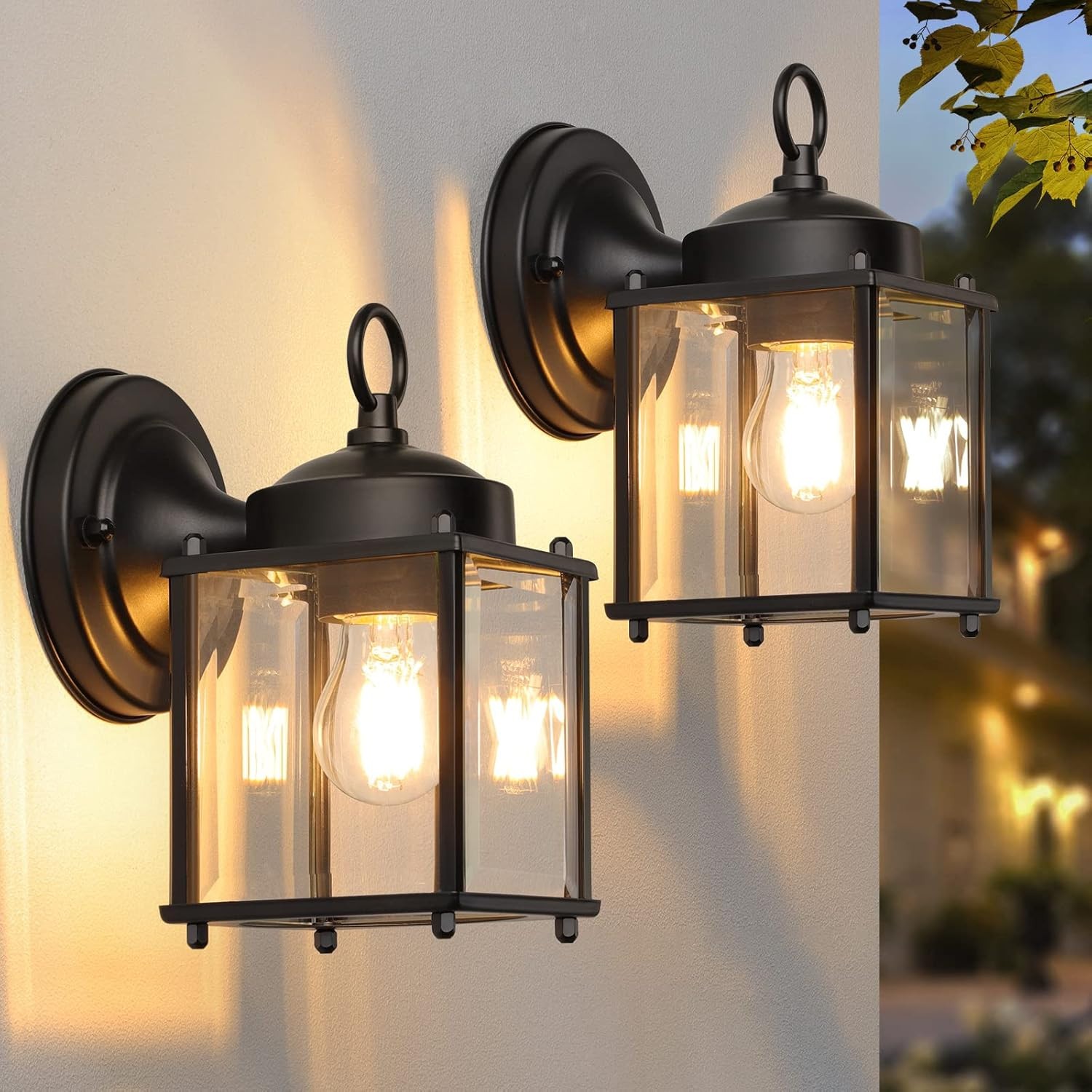 2 pack Outdoor Wall Lantern Exterior Waterproof Wall Sconce Light Fixtures gallery