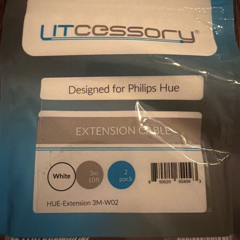 Litcessory Extension Cable 3m 2-Pack for Philips Hue Lightstrip Plus New gallery