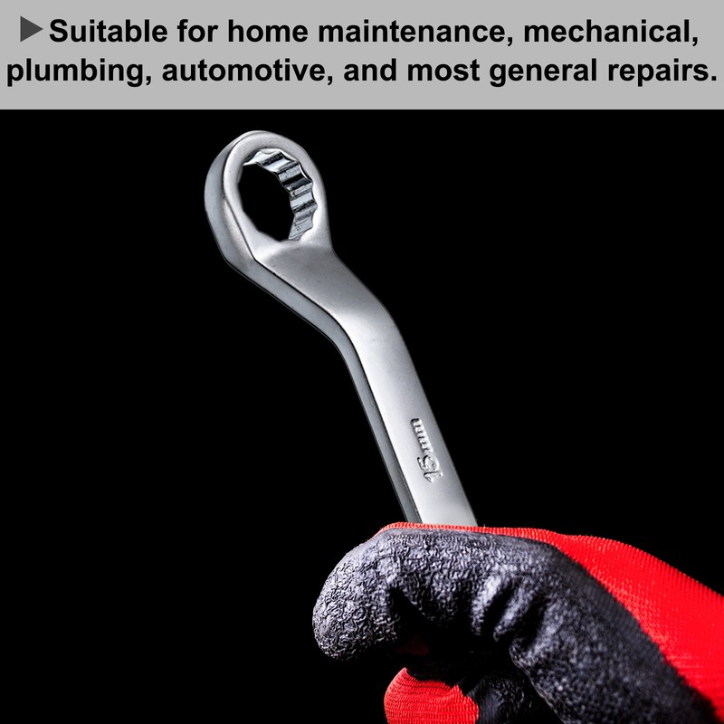 Offset Double Box End Wrench 18mm x 21mm Metric 12 Point Chrome Plated Hand Tool gallery