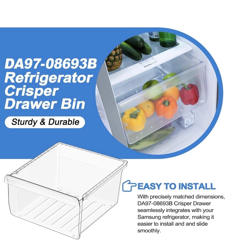 Upgraded DA97-08693B Refrigerator Crisper Drawer Compatible with Samsung Fridge gallery