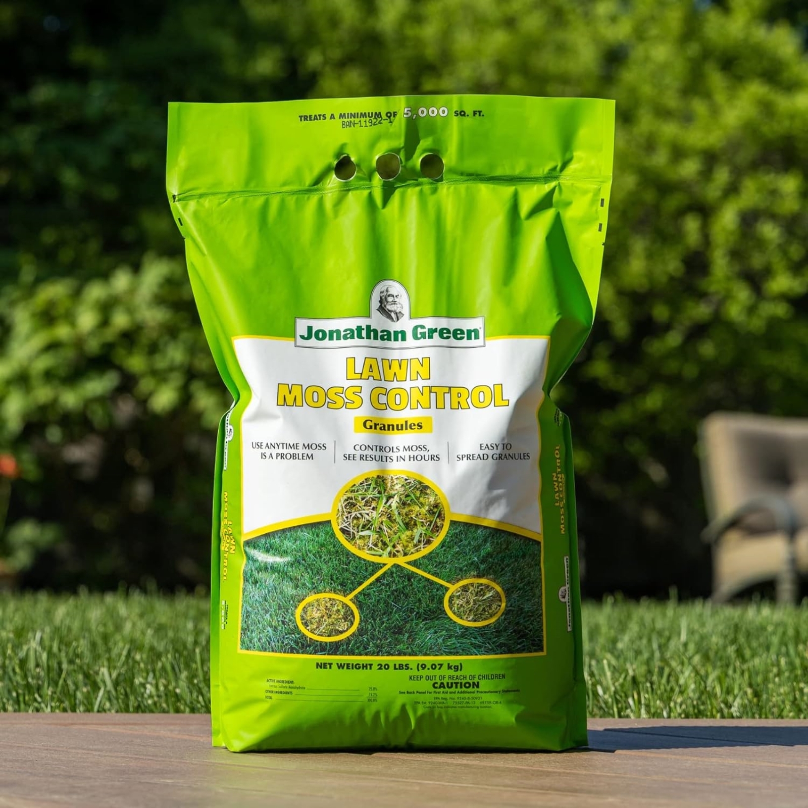 Jonathan Green (#11457) Lawn Moss Control, 20lb bag (covers 5,000 sq ft), 4 Pack gallery