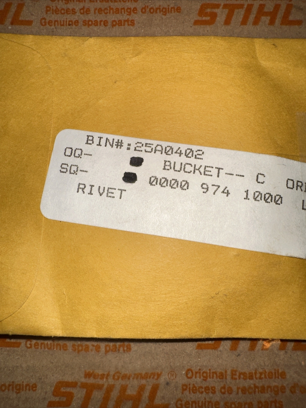 GENUINE STIHL CHAINSAW MODEL NAME TAG BADGE RIVET 3X6 (QTY 2) 0000-974-1000 -B65 gallery