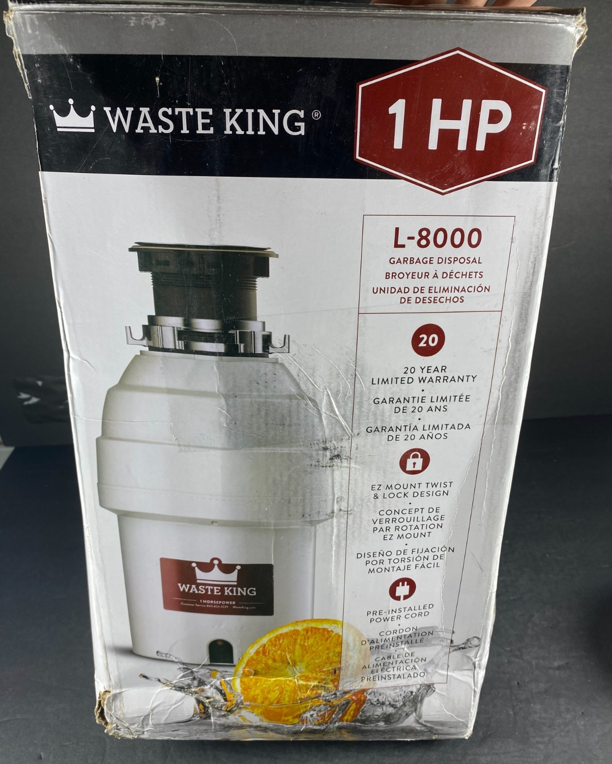 Waste King Garbage Disposal for Kitchen Sink W/Cord, Food Waste Disposer, L-8000 gallery