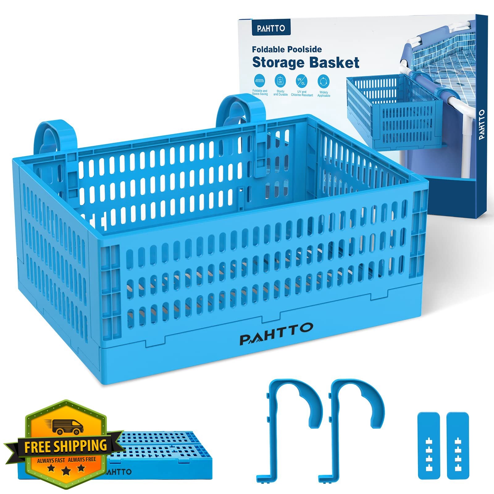 PAHTTO Pool Storage Basket Blue 1 Pack gallery