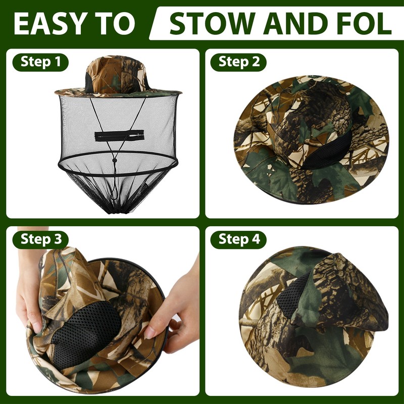 Mosquito Proof Hat ,Foldable & Portable Visible Bug Proof Hat for Camping Hiking gallery