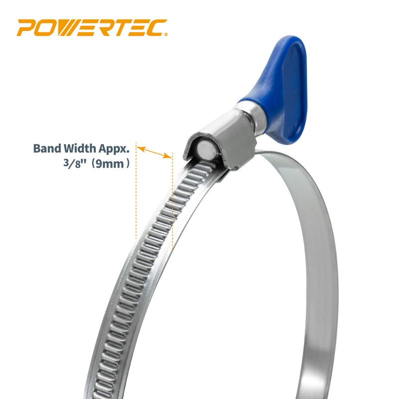 POWERTEC 2-1/2 Inch Adjustable Key Hose Clamp for Dust Collectors - 5PK (70127) gallery