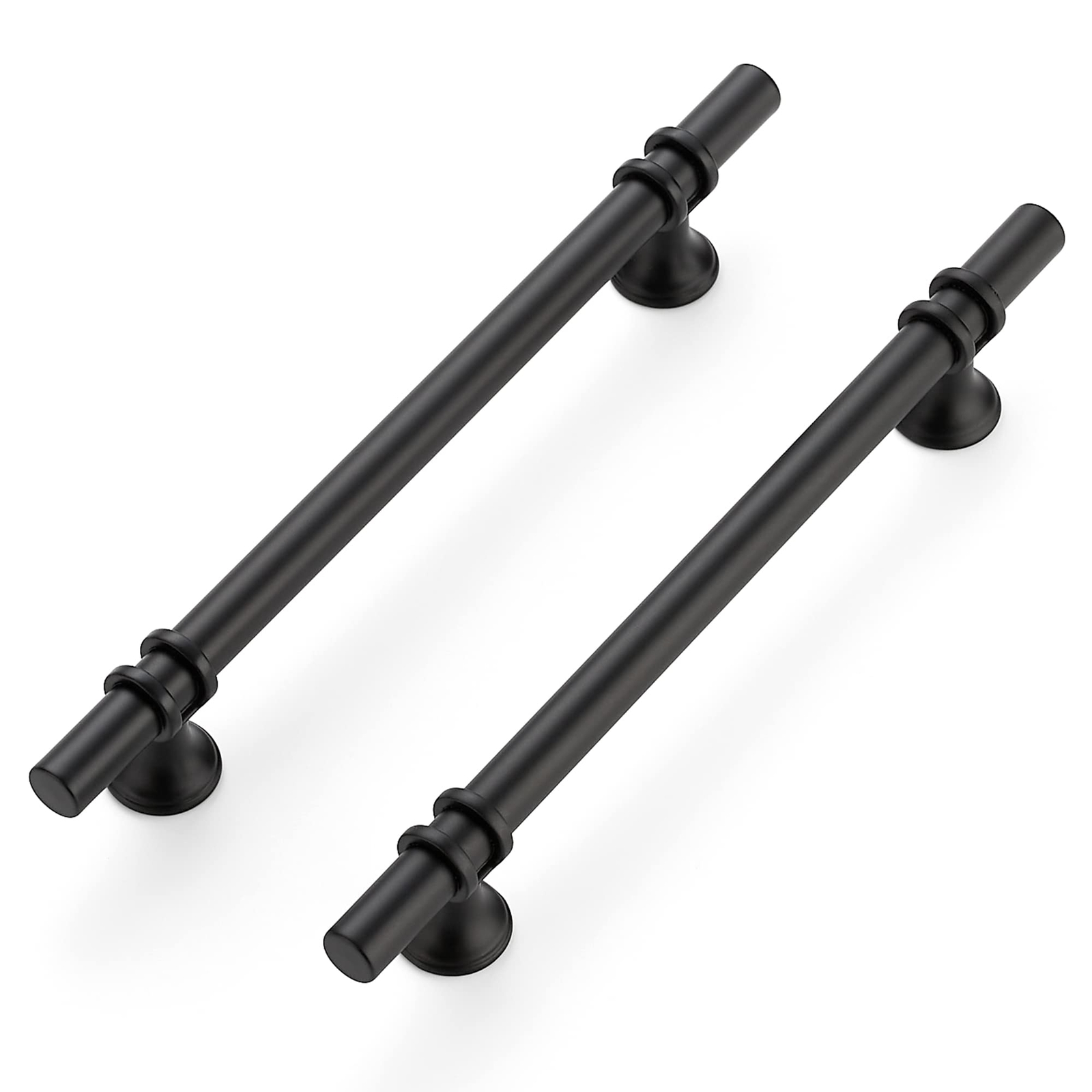 10 Pack 8-13/16 Inch Matte Black Cabinet Pulls 6-1/4 inch Hole Center Kitchen gallery