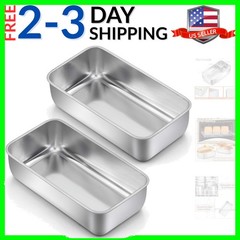 2 Pack Bread Loaf Pans for Baking Bread, 9x5Inch Stainless Steel Meatloaf Bak…