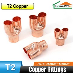 Tee Y Type Copper Fitting Welding Joint Split Union Intersection 6.35mm~54mm