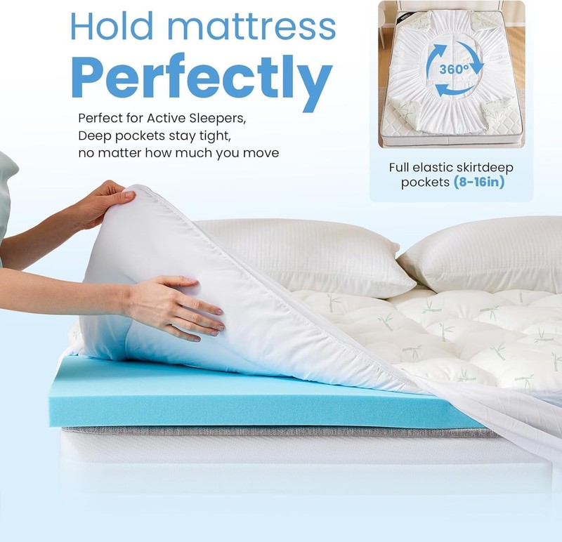 Mattress Topper Dual Layer 3" Memory Foam Soft Topper with 8"-21" Deep Pocket gallery