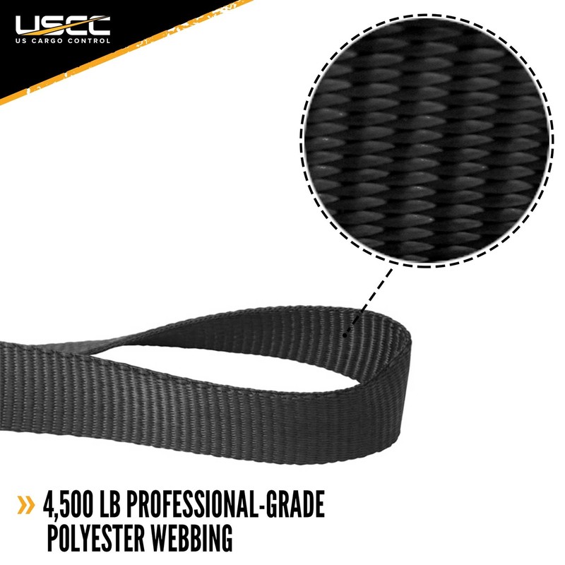 USCC Soft Motorcycle Handlebar Straps - w/Plush Wool Cover - 1" X 18" - Black gallery
