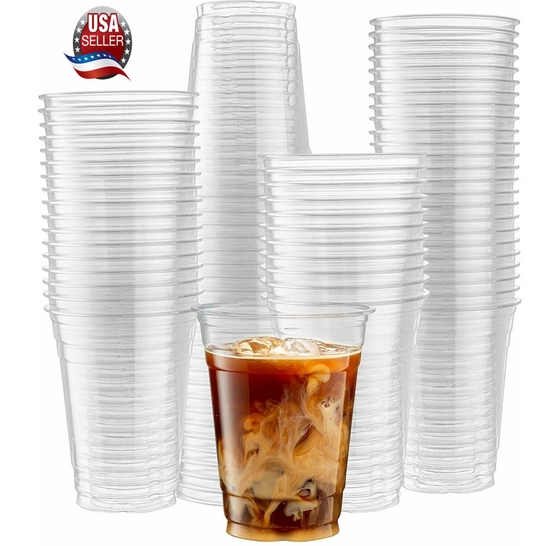 PET Clear Plastic Cups With Lids and Straws For Cold Drinks at Parties gallery