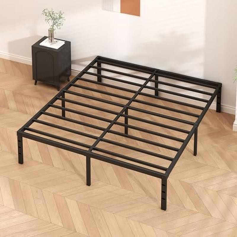 King Metal Platform Bed Frame Sturdy Support Easy Assembly Squeak Resistant New gallery