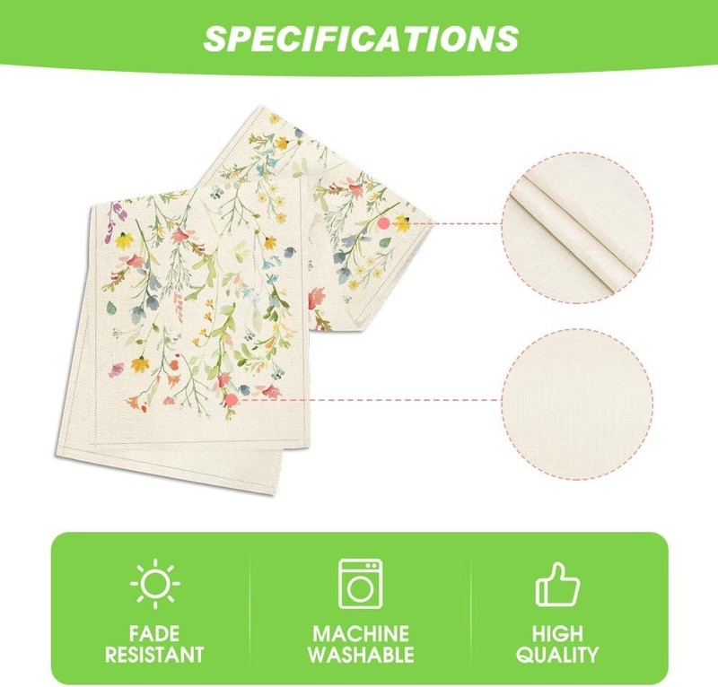Artoid Mode Wildflowers Bloom Flowers Spring Table Runner, Seasonal Summer Flora gallery