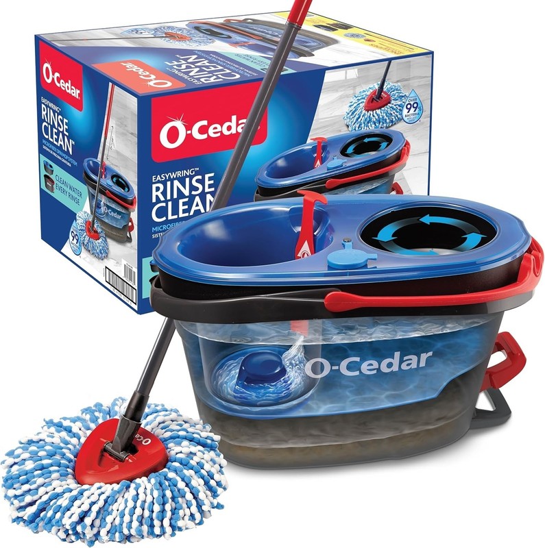 RinseClean Spin Mop & Bucket System | Clean with Water | Removes 99% of Bacteria gallery