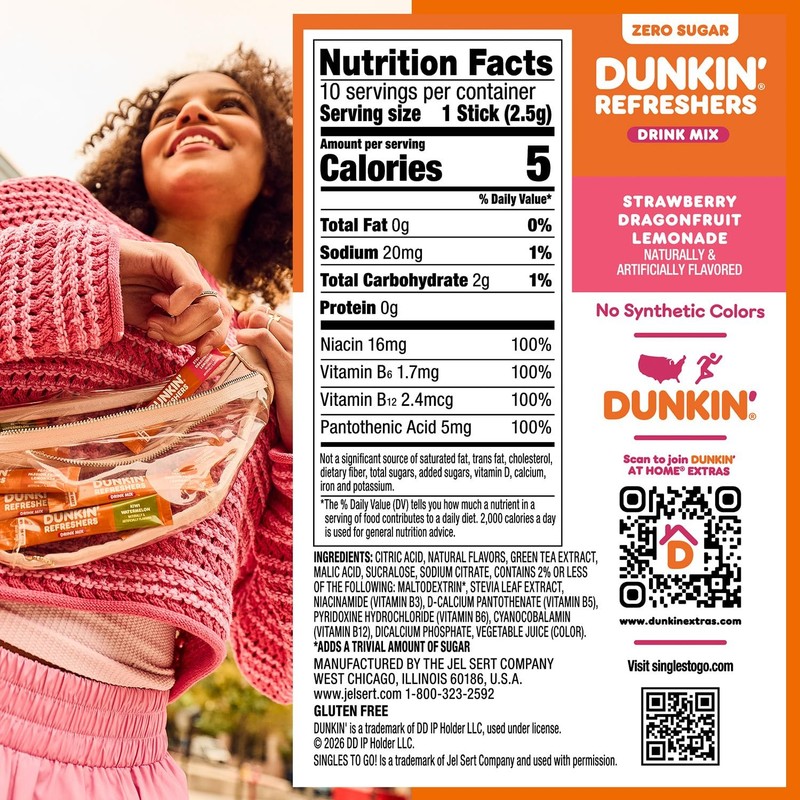 Dunkin Refreshers Strawberry Dragonfruit 10pk gallery