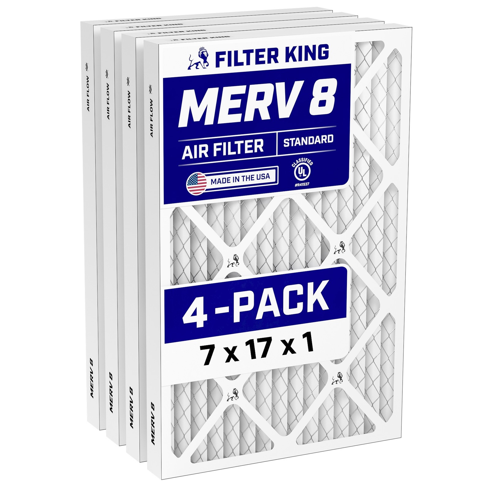 Filter King 7x17x1 Air Filter 4-PACK MERV 8 Actual Size 7 x 17 x .75" gallery