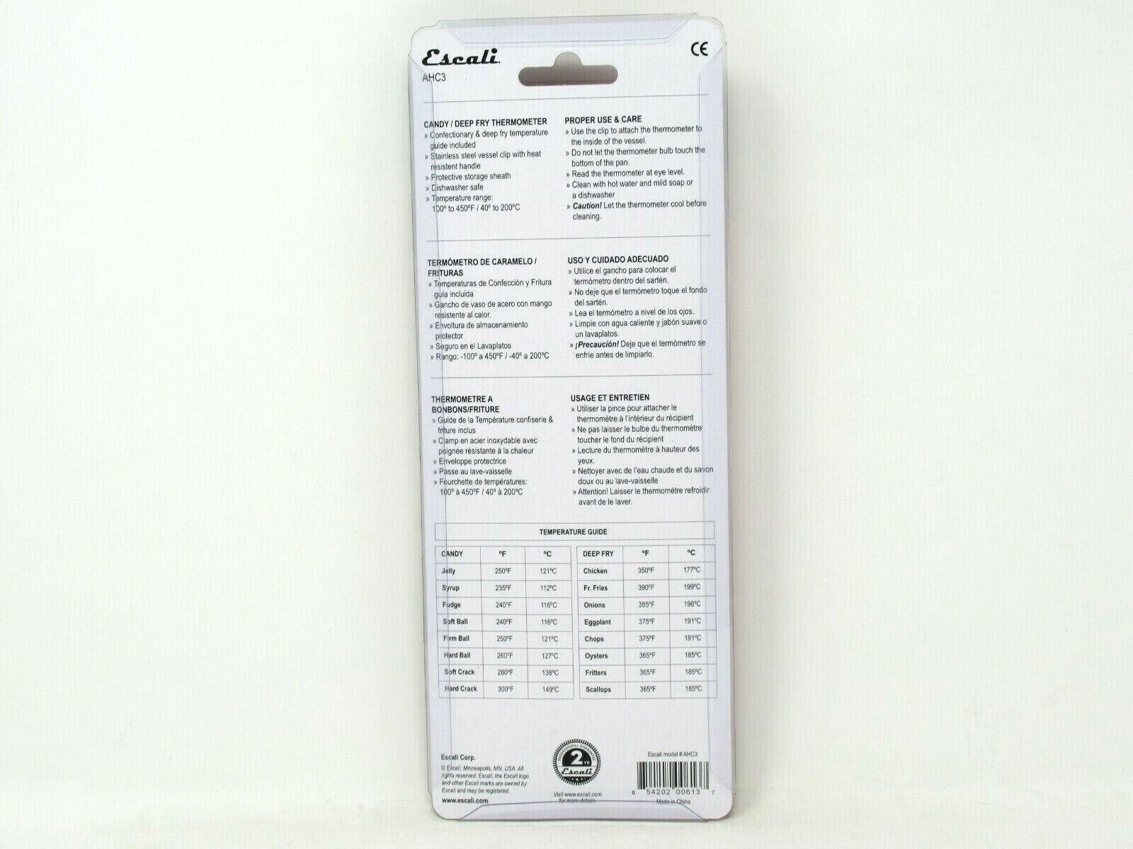 Escali Candy/Deep Fry Thermometer with Sheath 100°F - 450°F Easy Read gallery